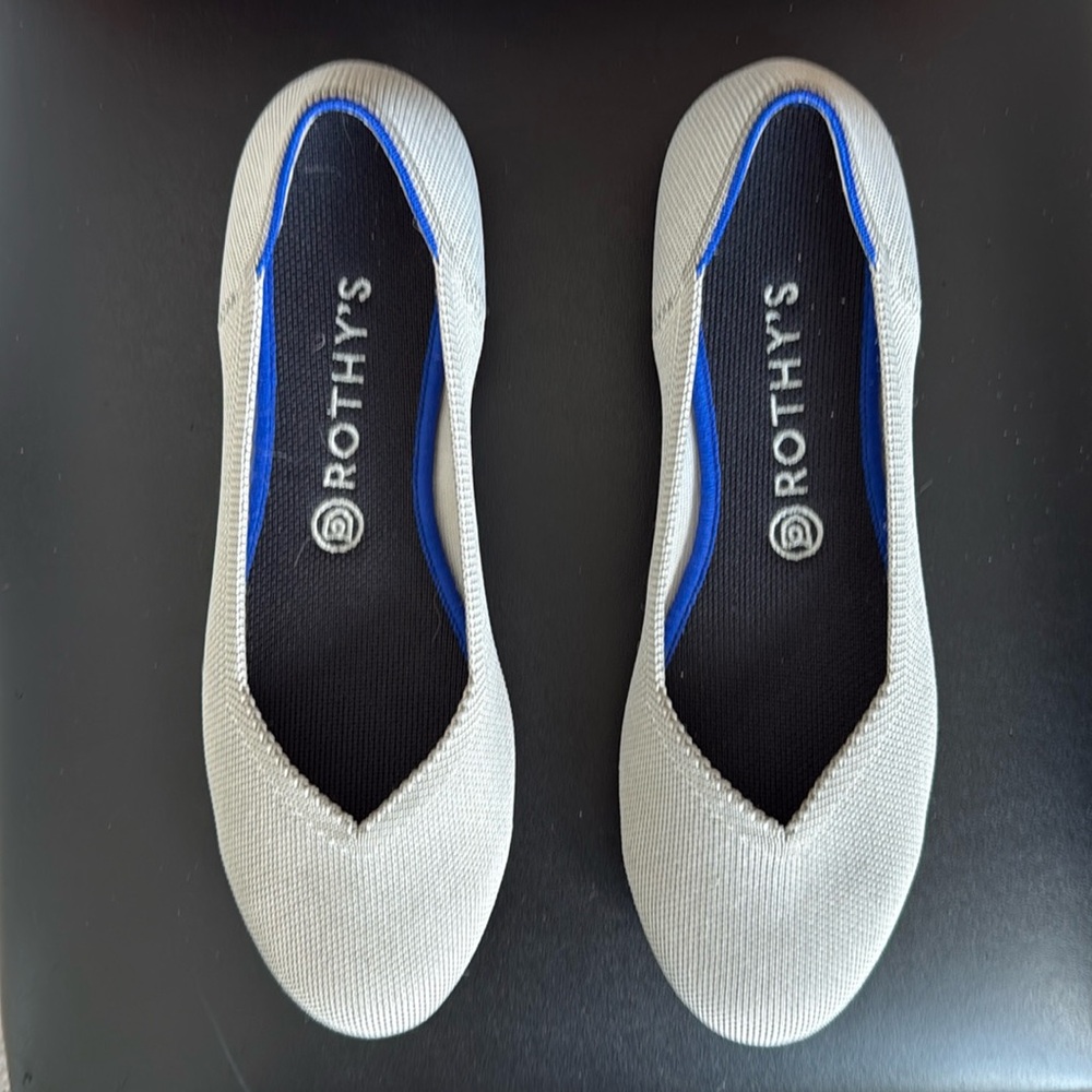 Rothy's Women's Gray Flats with Blue Accents